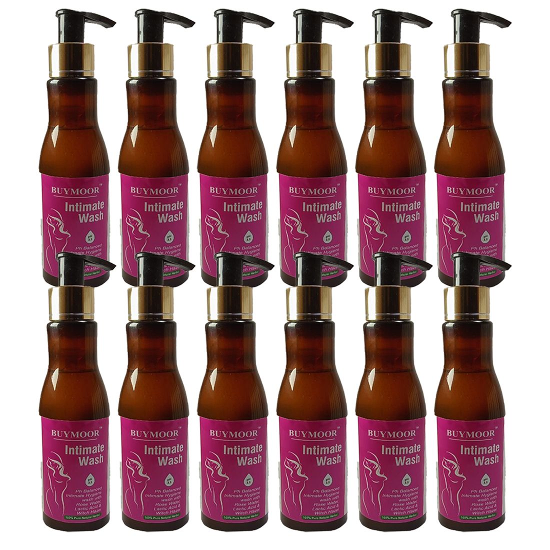 BUYMOOR Natural &  alcohol free, pH Balanced Intimate Wash For Women 2400 ML (Pack Of 12)