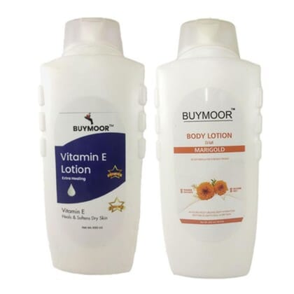 BUYMOOR Marigold and Vitamin E Deep Nourishing Skin Brightening Body Lotion Men & Women 1300 ML(Pack Of 2).