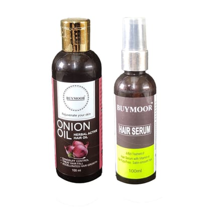 BUYMOOR ONION OIL AND HAIR SERUM FOR MEN & WOMEN 200 ML PACK OF 2