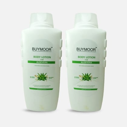 BUYMOOR Aloe Vera Deep Nourishing Skin Brightening Body Lotion Men & Women 650 ML.Pack of 2