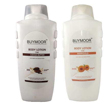 BUYMOOR Cocoa Butter & Marigold Deep Nourishing Skin Brightening Body Lotion Men & Women 1300 ML(Pack Of 2).