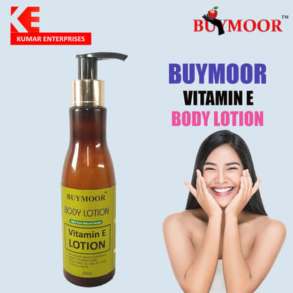 BUYMOOR Vitamin E Body lotion | 24 Hours Lightweight Moisturization | Makes Skin Soft & sliky | Absorbs Quickly | Zero Stickiness ( 200 ml )