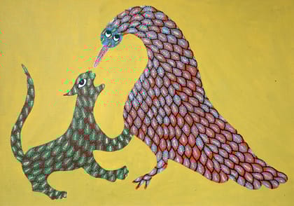 Tribes India Handmade Gond Paper Painting 1TPNGNDMP08823-07