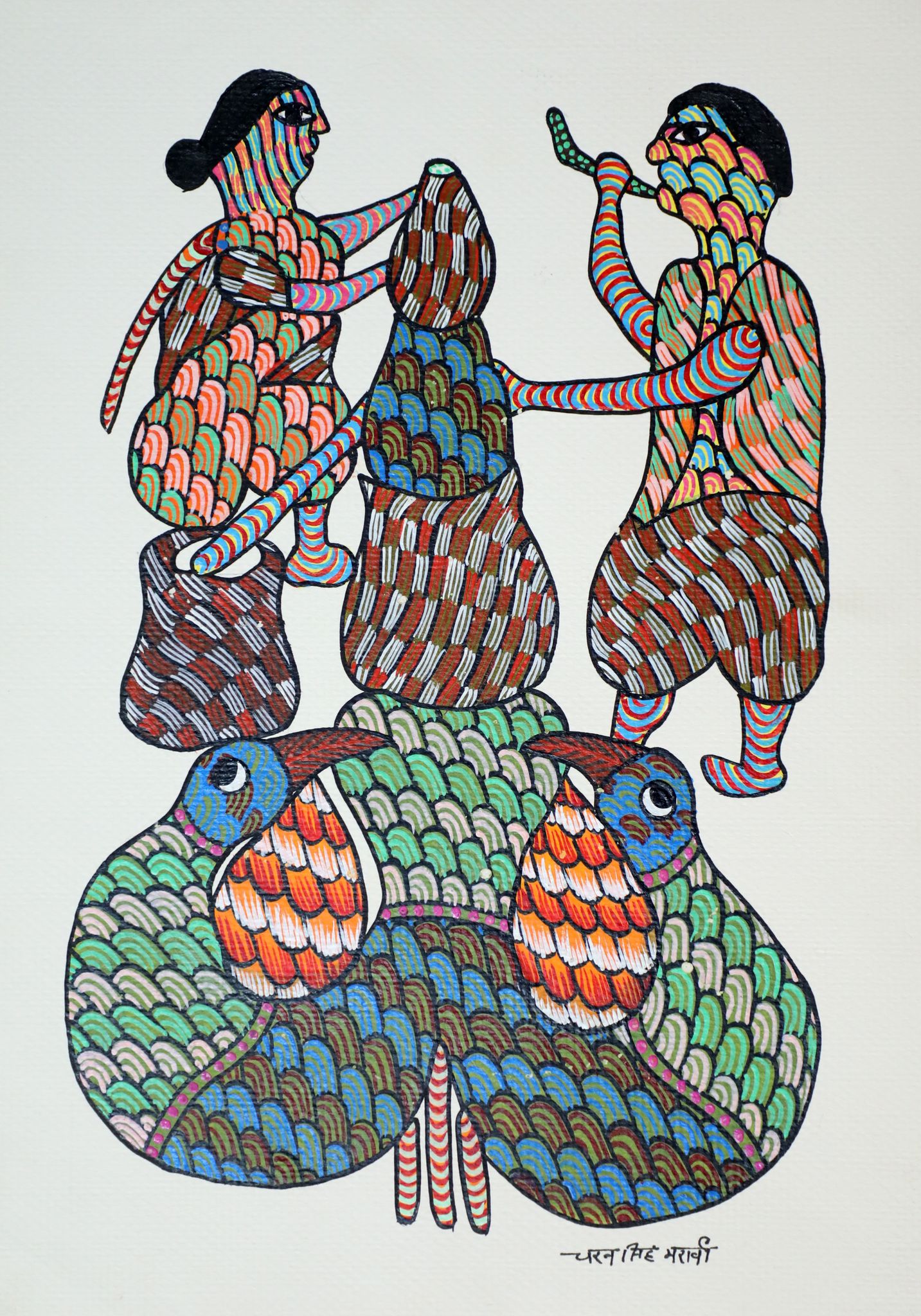Tribes India Handmade Gond Paper Painting