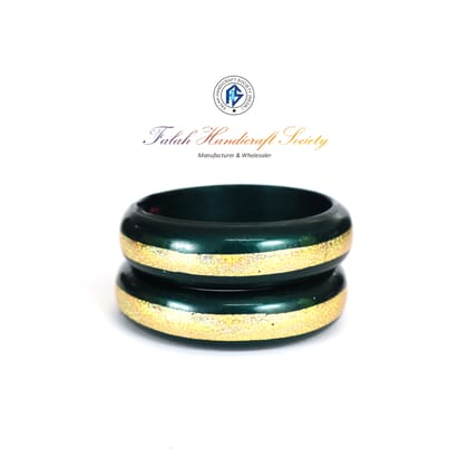 FHS traditional Rajasthani Handmade Round Shape Lac Bangles - Green FHS traditional Rajasthani Handmade Round Shape Lac Bangles - Green