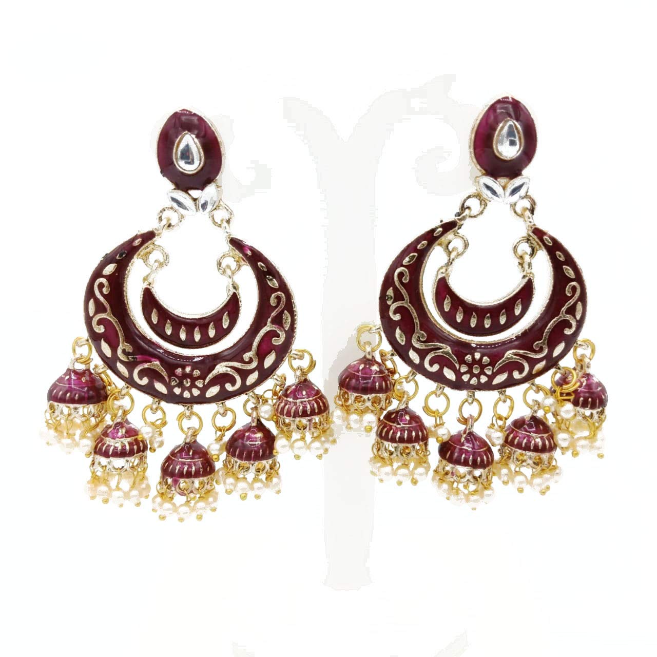 Buy MONKDECOR Stylish Jhumka Earrings For Girls & Women (Mii Jhumka-Multi  Chakri) Online at Best Prices in India - JioMart.