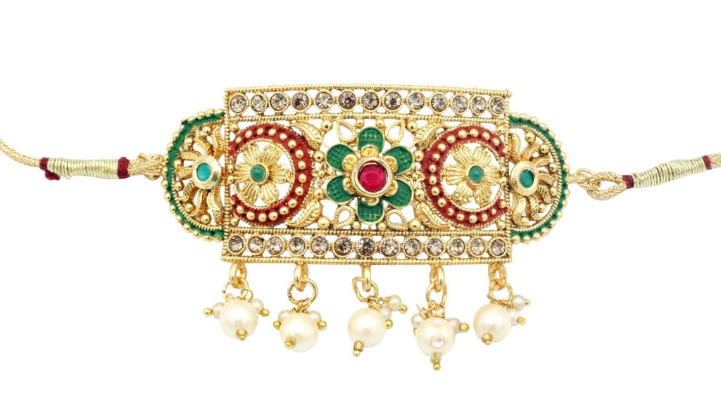 Royal Rajputi Golden Bajuband with Golden Loom for Women| Golden - Bangles & Bracelets | Buy online on ZillyBuy