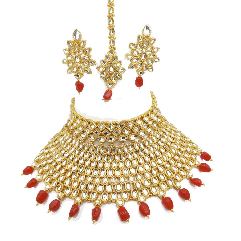 Gold Plated Kundan Necklace Set - Jewellery Sets | Buy online on ZillyBuy