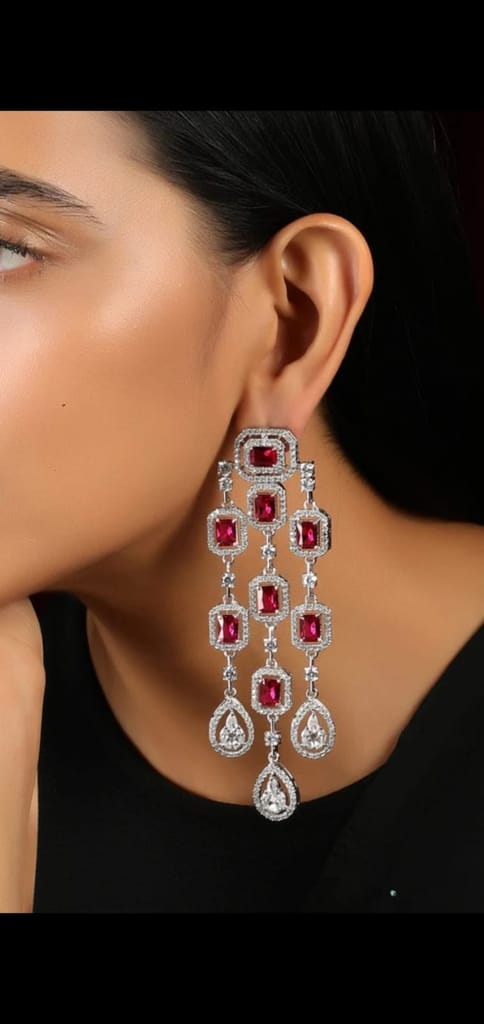 Beautiful American diamond earring set - Earrings | Buy online on ZillyBuy