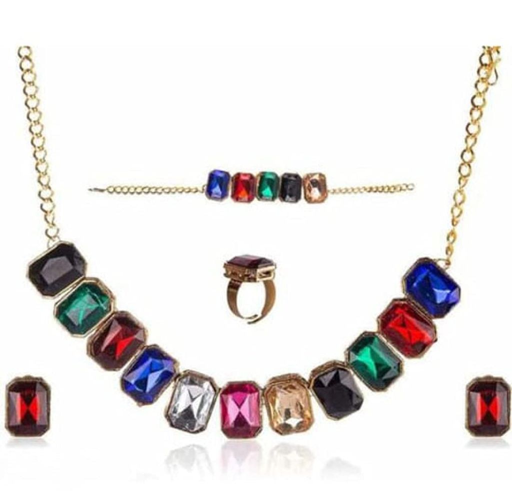 Nakoda Art Jewellery Multicoloured Square Combo Set - Jewellery Sets | Buy online on ZillyBuy