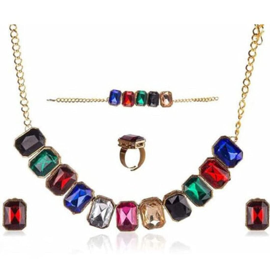 Nakoda Art Jewellery Multicoloured Square Combo Set