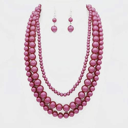 3 Line Pearl Necklace Set For Women And Girls - Jewellery Sets | Buy online on ZillyBuy