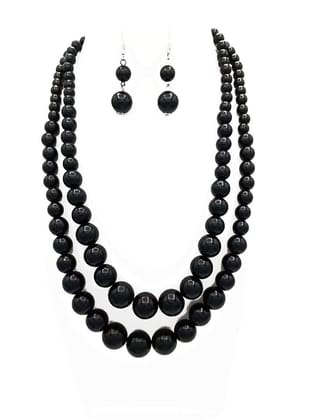 Beads Necklace Set For Women And Girls (Black)