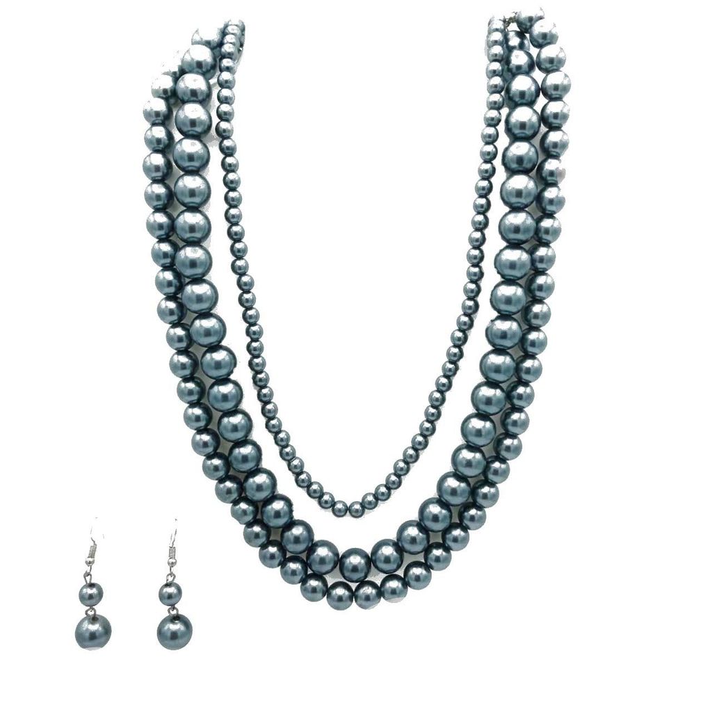 Three Layer Beads Moti Necklace Set for Women - Jewellery Sets | Buy online on ZillyBuy