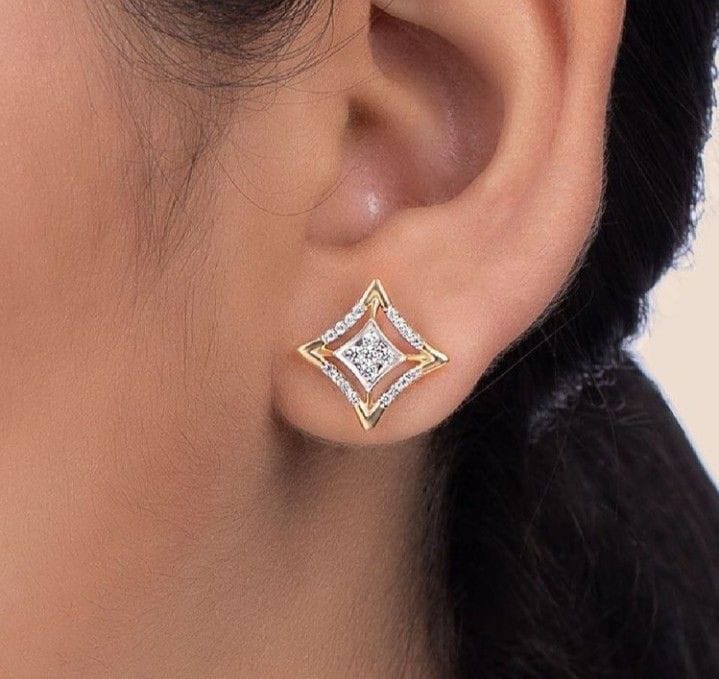 Gold plated American diamond studs - Earrings | Buy online on ZillyBuy