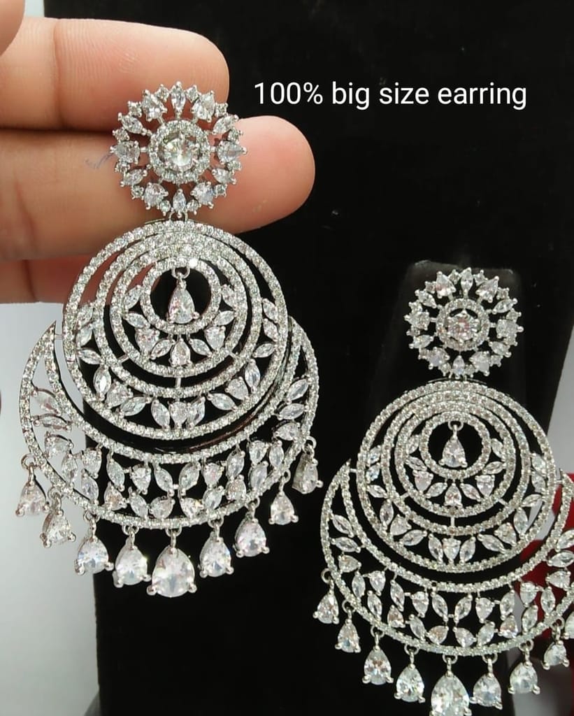 Big size chandbali rhodium plated women's and girls look like first choice - Bangles & Bracelets | Buy online on ZillyBuy
