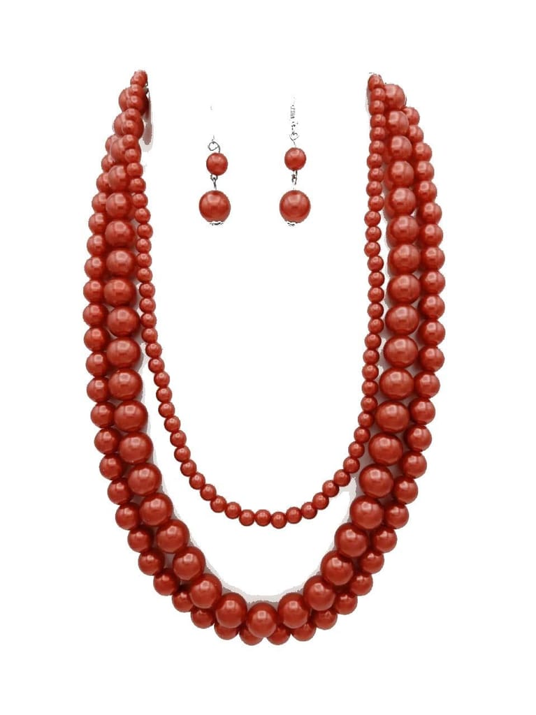 3 Layer Beads Moti Necklace set For Women And Girls - Jewellery Sets | Buy online on ZillyBuy