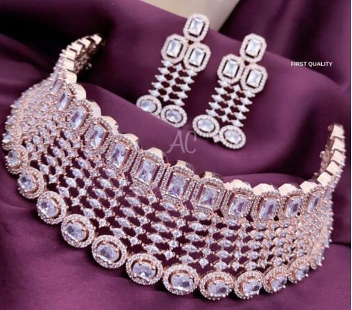 American diamond half bridal jewellery set - Jewellery Sets | Buy online on ZillyBuy