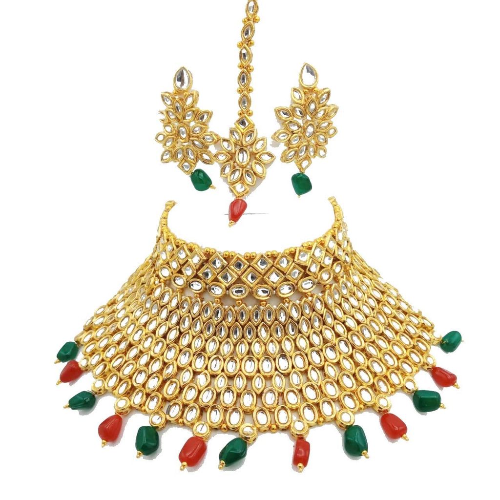 Gold Plated Kundan Necklace Set - Jewellery Sets | Buy online on ZillyBuy