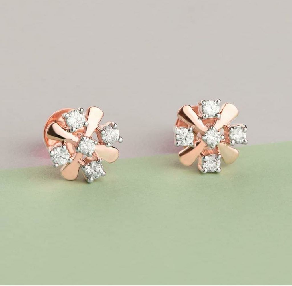 American Diamond small size stud earrings - Earrings | Buy online on ZillyBuy