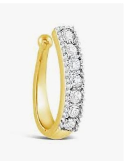 jj jewellers 18k(750) gold nose rings for women stylish saniya mirza nose  ring gold/gold nose ring for girls latest gold nose ring trendy Design -  Price History