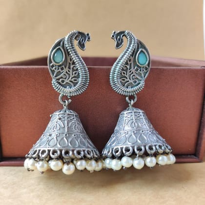 Trendy Silver Look Alike Oxidized Big Jhumka Earring For Women And Girls