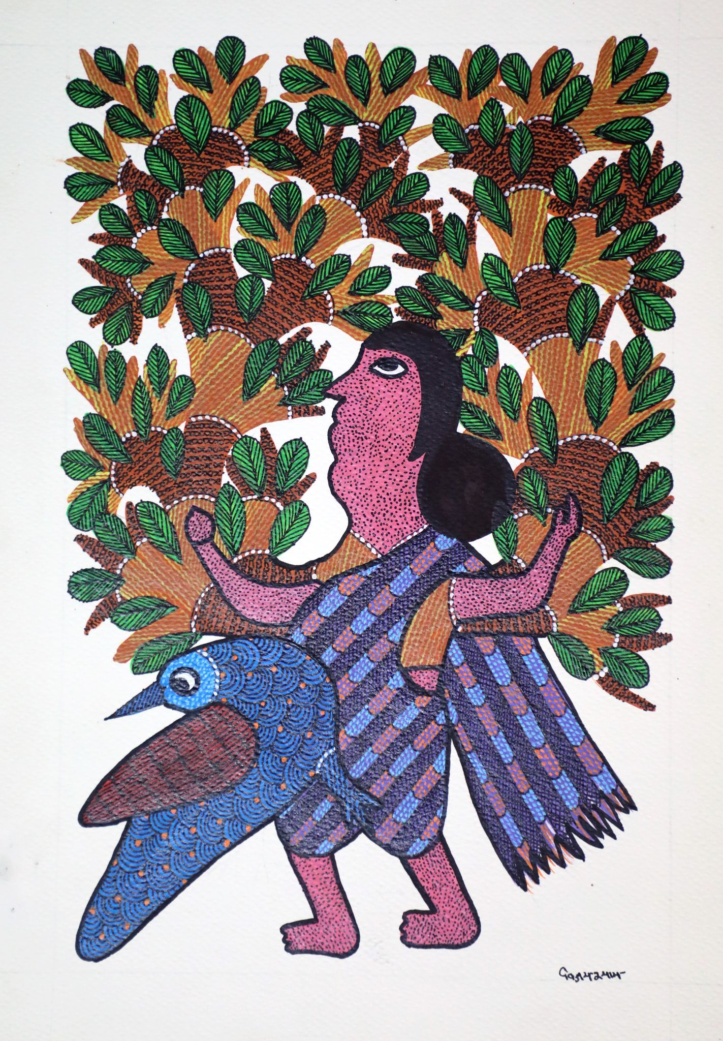 Tribes India Handmade Gond Paper Painting
