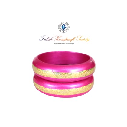 FHS traditional Rajasthani Handmade Round Shape Lac Bangles - Pink FHS traditional Rajasthani Handmade Round Shape Lac Bangles - Pink