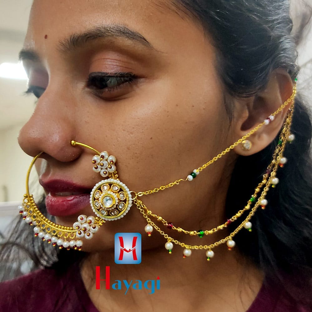Black Cz Studded Round Piercing Nose Ring – Sanvi Jewels