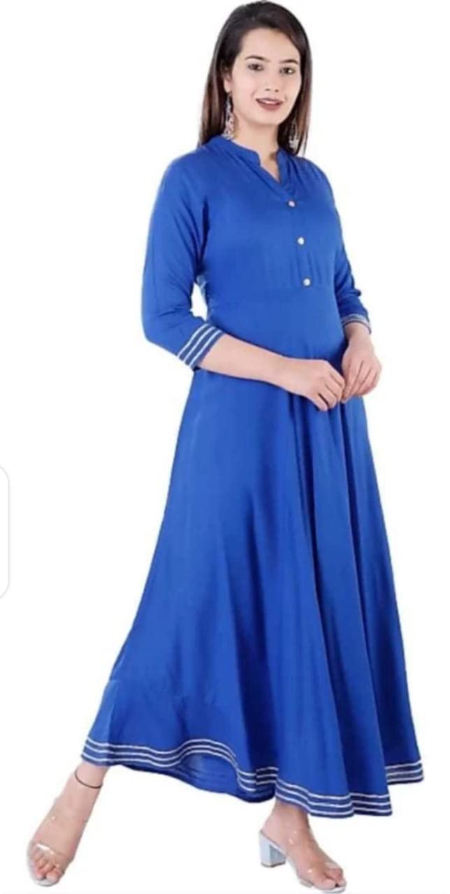 TRISHIKHA Women Solid Viscose Rayon Anarkali Kurta