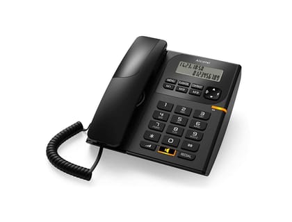 Alcatel T58 Corded Landline Phone With Display & Speaker (Black)
