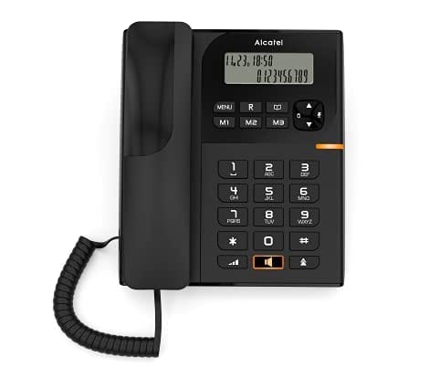 Alcatel T58 Corded Landline Phone With Display & Speaker (Black)