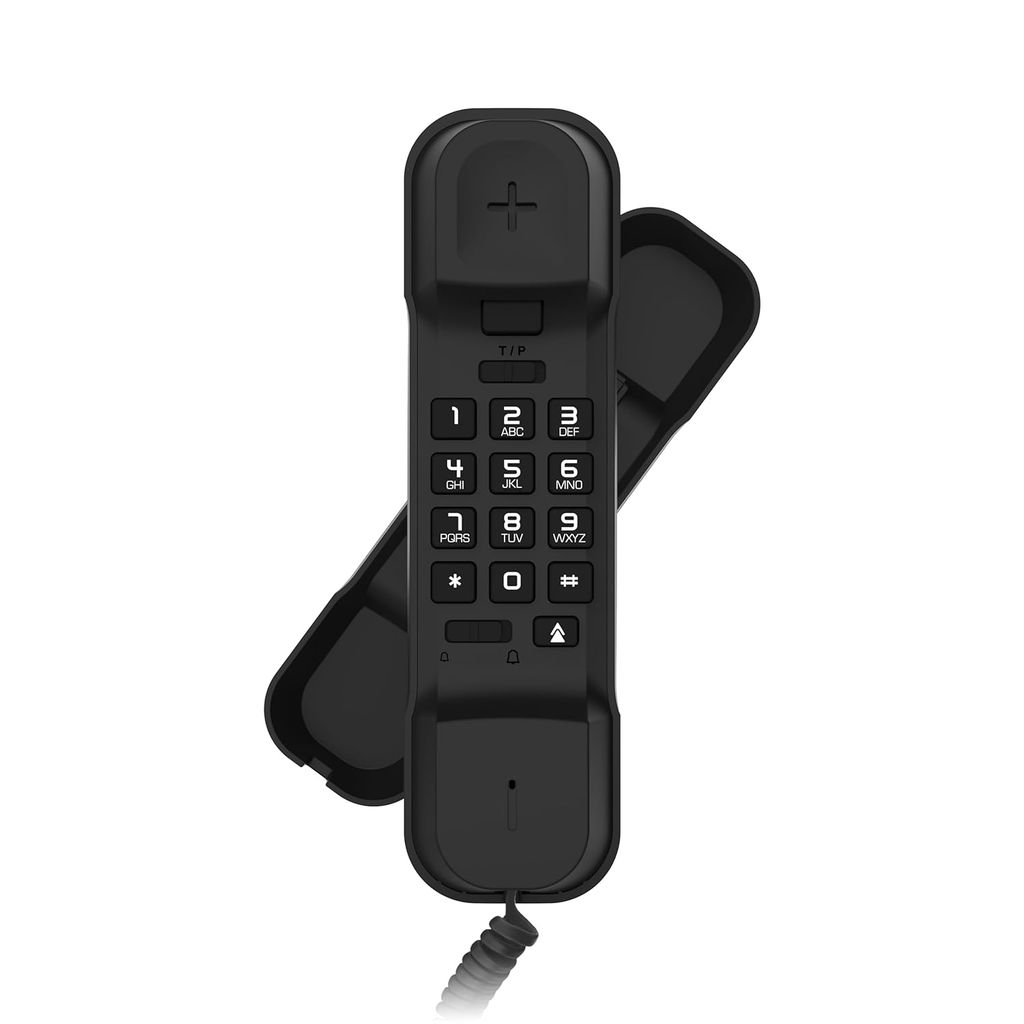 Alcatel T06 Ultra Compact Wall Mount Corded Landline Phone (Black)