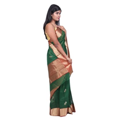 HANDLOOM CHANDERI SAREE- MERCERISED(COTTON+SILK MIX) WITH BLOUSE(SKU - 1SC206031120 SAREE- 84)