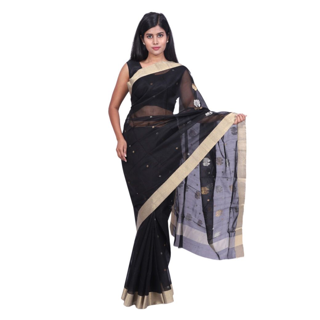 HANDLOOM CHANDERI SAREE WITH BLOUSE (SKU - 1SC105080621 SAREE- 55)