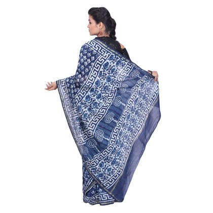 HANDLOOM CHANDERI PRINTED SAREE WITH BLOUSE (SKU - 1SCZ02191220 SAREE- 48)