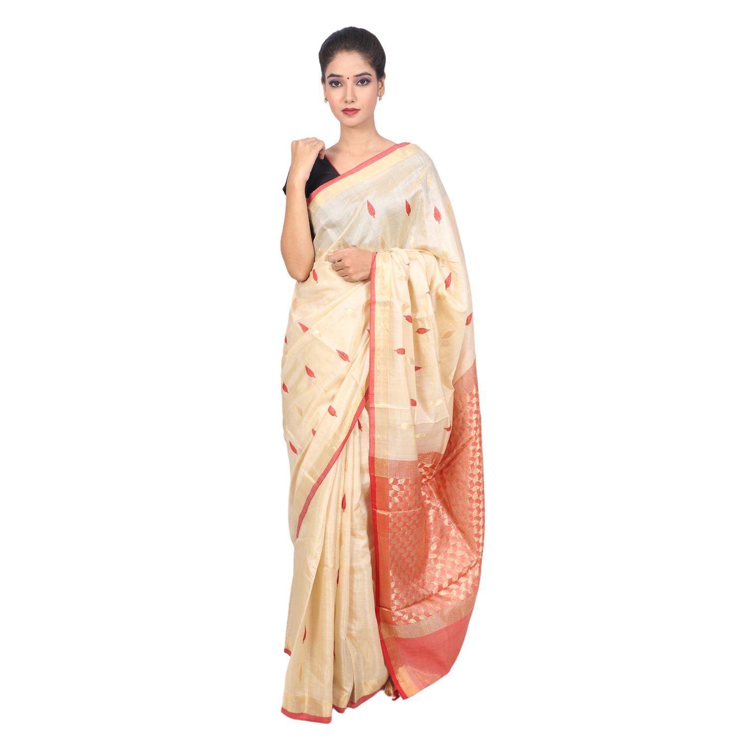 HANDLOOM KOSA SAREE WITH BLOUSE (SKU - 1ST104201220 SAREE- 147)