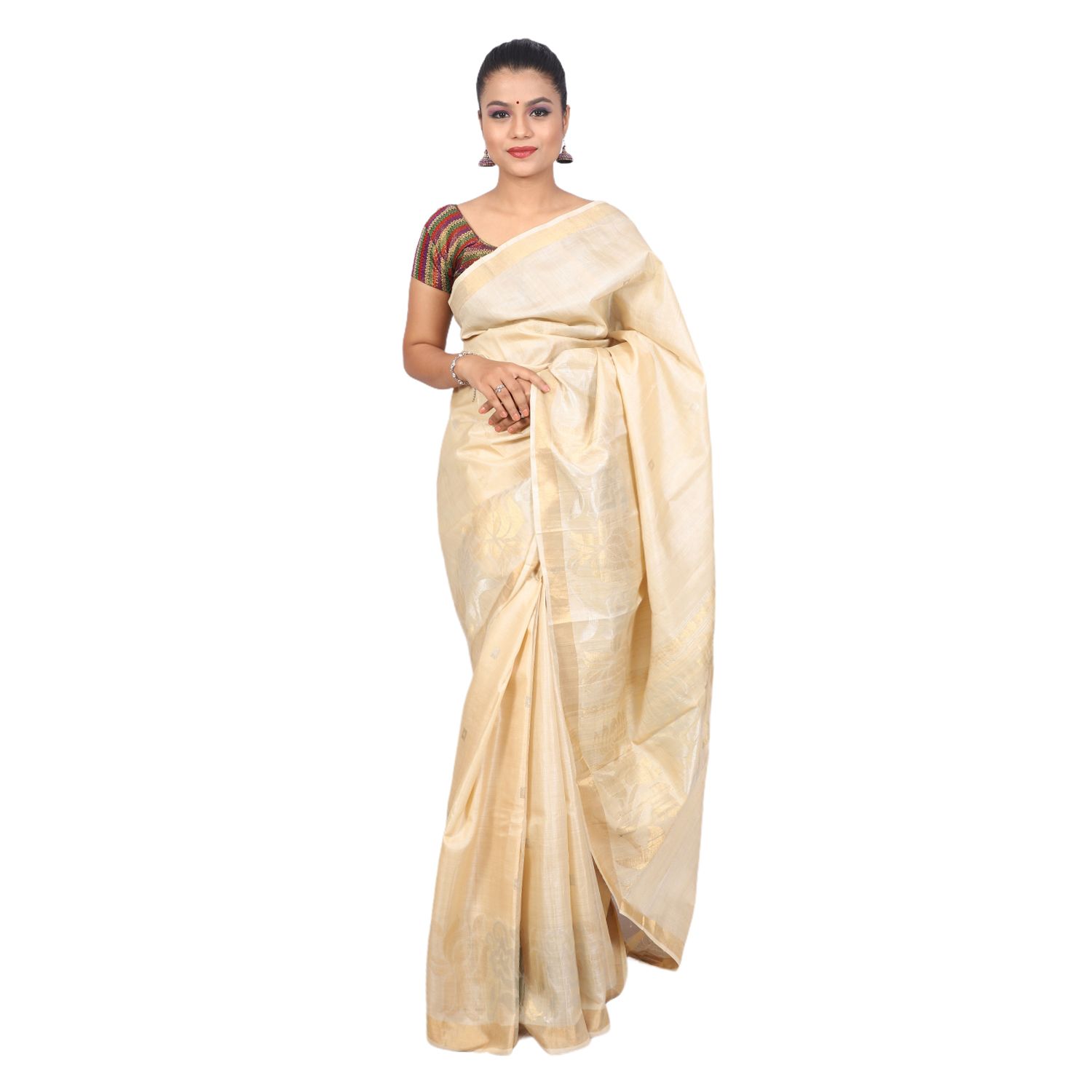 HANDLOOM KOSA SAREE WITH BLOUSE (SKU - 1ST102221220 SAREE- 143)