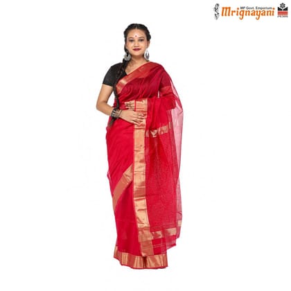 HANDLOOM MAHESHWARI SAREE WITH BLOUSE (SKU - 3S0109180522 , SAREE - 1218)