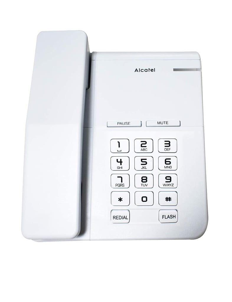 Alcatel T22 Corded landline Phone with Flashing Visual Ringer Indicator (White)