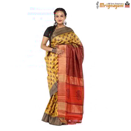 HANDLOOM KOSA SAREE WITH BLOUSE (SKU - 3H0201120622, SAREE - 1184)