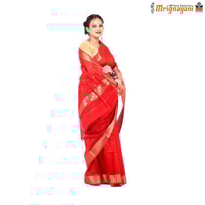 HANDLOOM MAHESHWARI SILK SAREE WITH BLOUSE (SKU - 3S0108180522, SAREE-1130)