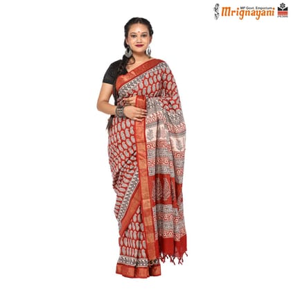 HANDLOOM KOSA SAREE WITH BLOUSE (SKU - 33N0102060622, SAREE - 1208)