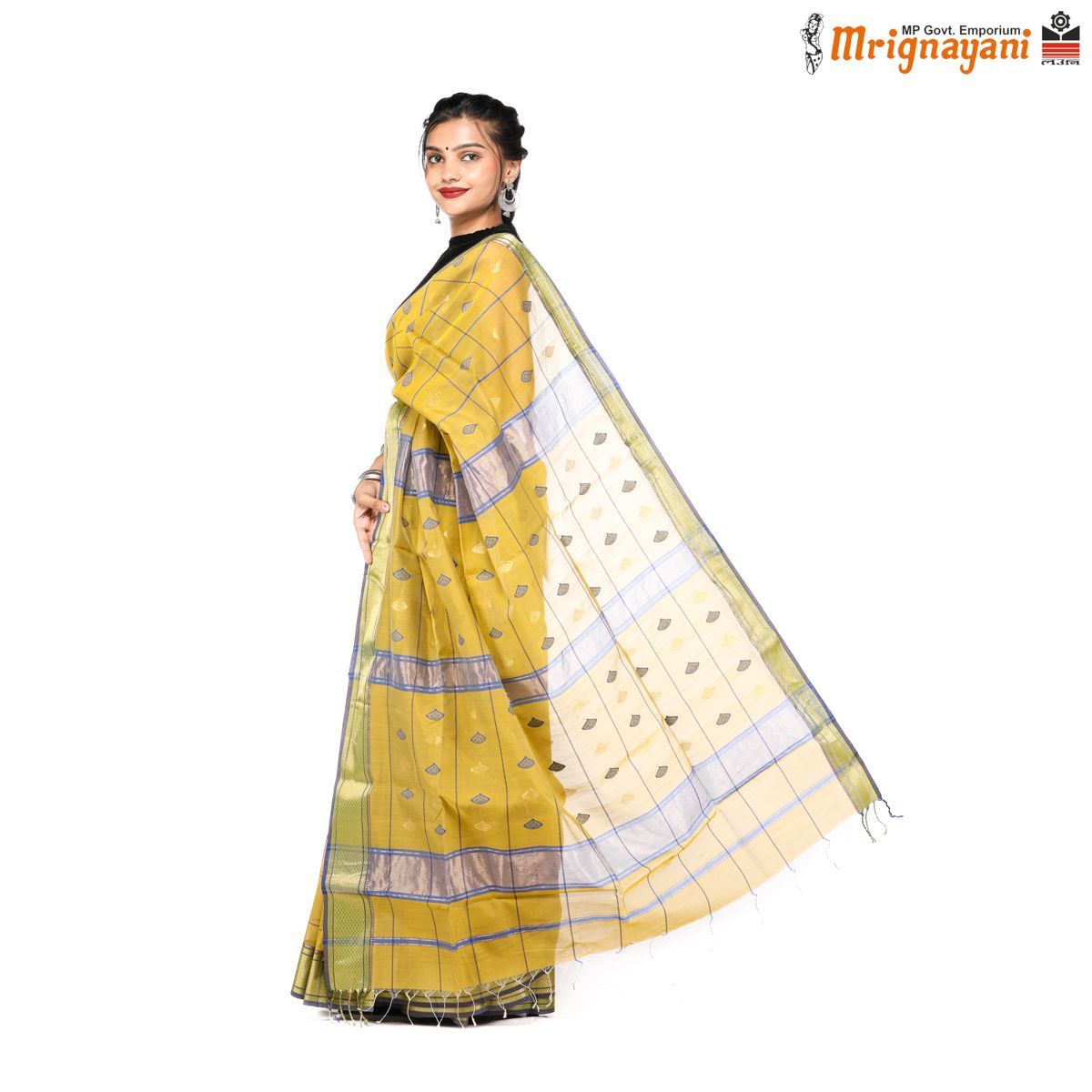 HANDLOOM MAHESHWARI SILK SAREE WITH BLOUSE (SKU - 3S0103230422, SAREE-1141)