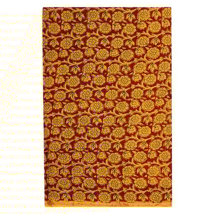 HANDLOOM CHANDERI 03 PCS BAGH PRINTED SUIT (SKU - 1RBS01250820 Suit 103)