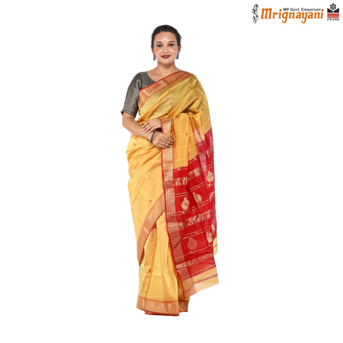 HANDLOOM MAHESHWARI SILK SAREE WITH BLOUSE (SKU - 3S0101030422, SAREE- 1266)