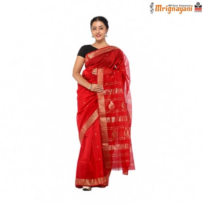 HANDLOOM MAHESHWARI SILK SAREE WITH BLOUSE (SKU - 3S0104230422, SAREE-1255)