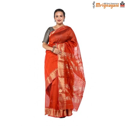 HANDLOOM MAHESHWARI SILK SAREE WITH BLOUSE (SKU - 3S0109030422, Saree- 1259)