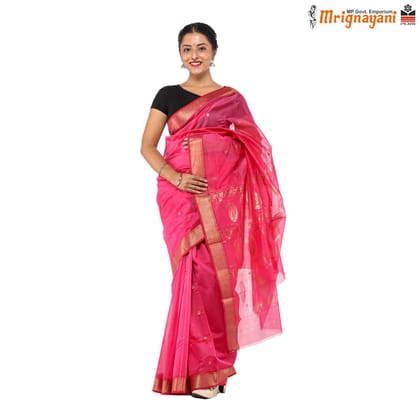 HANDLOOM MAHESHWARI SILK SAREE WITH BLOUSE (SKU - 3S0104180522, SAREE-1078)