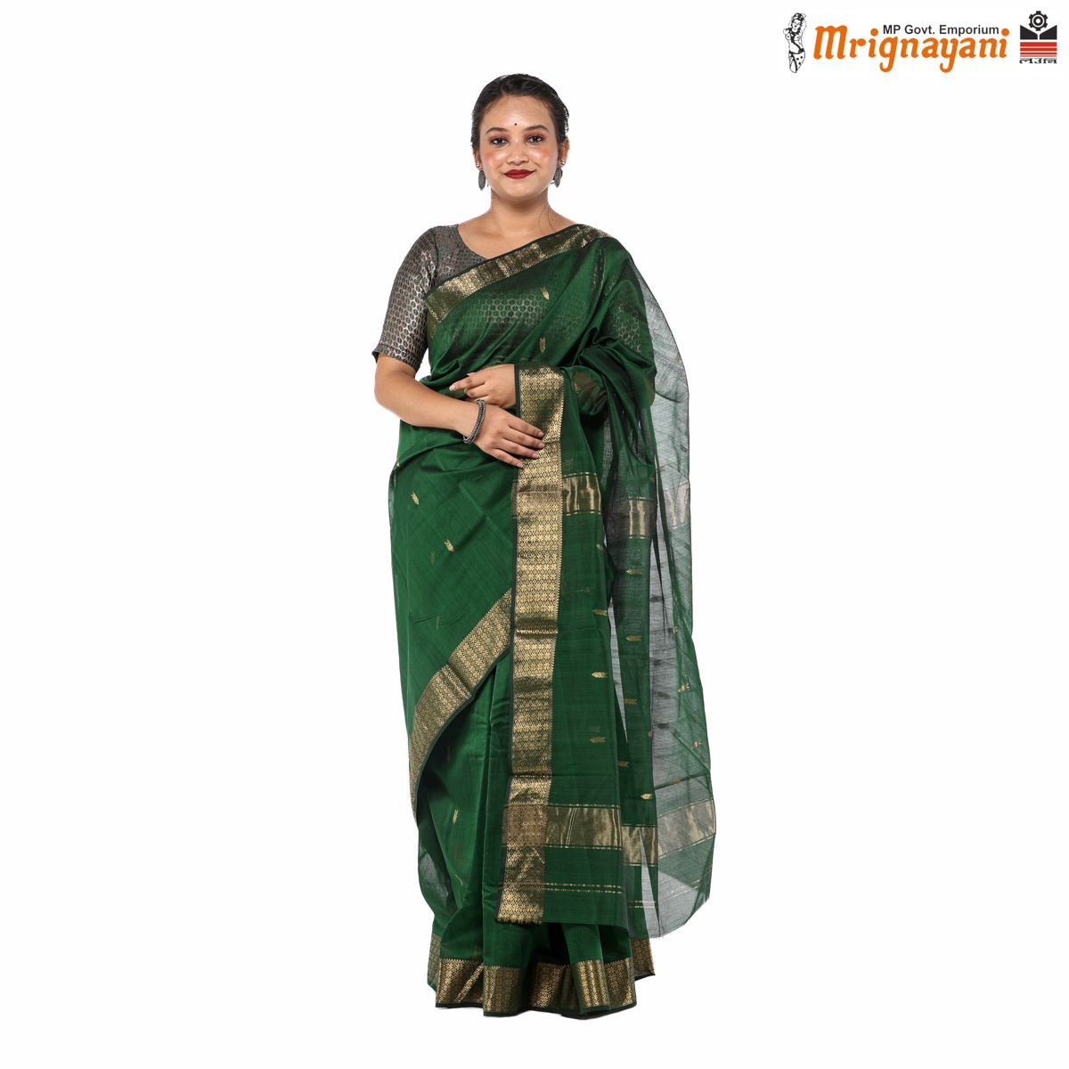HANDLOOM MAHESHWARI SILK SAREE WITH BLOUSE (SKU - 3S0103180522, SAREE-1077)